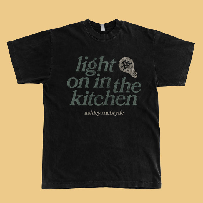 LIGHT ON IN THE KITCHEN BLACK T-SHIRT